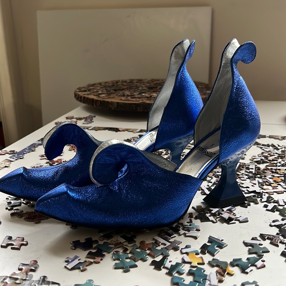 Rare Fluevog x Jan Jansen metallic heels